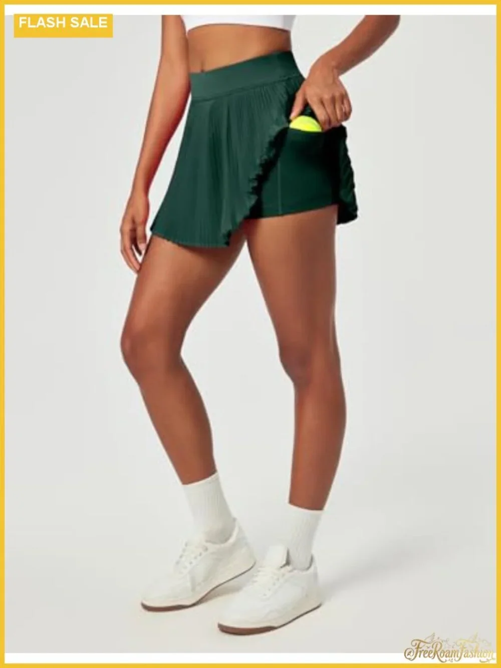 High Waisted Pleated Tennis Skort with Pockets Tummy Control Golf Skirt